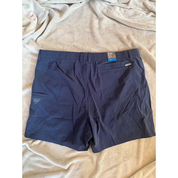 NWT $55 Columbia PFG Uncharted Fishing Shorts Navy 6in Inseam Mens XXL - Picture 5 of 8